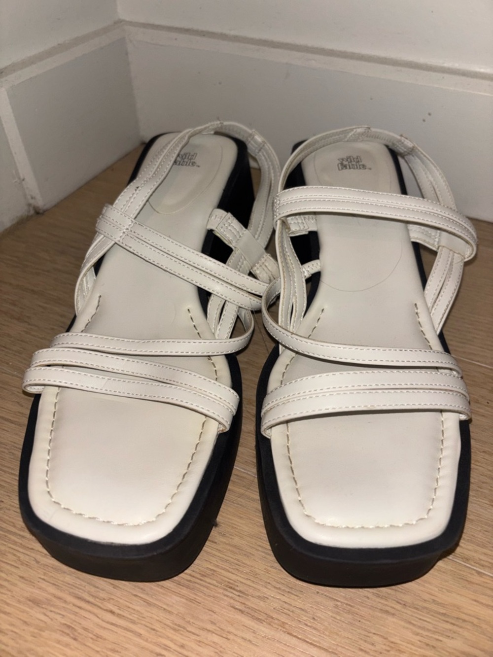 wild fable Cream Strappy Square-Toe Sandals